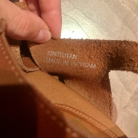 Retro Boho Topshop Brown Leather Sandals Block Heel Slingback Lace Up Size 40 - Picture 3 of 4